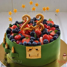 Торт с ягодами на 23 февраля на заказ в Красноярске