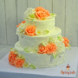 Торт на свадьбу с розами на заказ в Красноярске