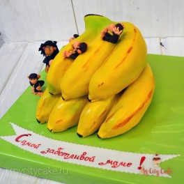 Торт для мамы с обезьянками на заказ в Красноярске