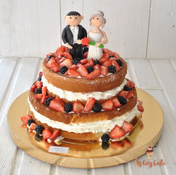 Открытый свадебный торт торты на заказ Mycitycake