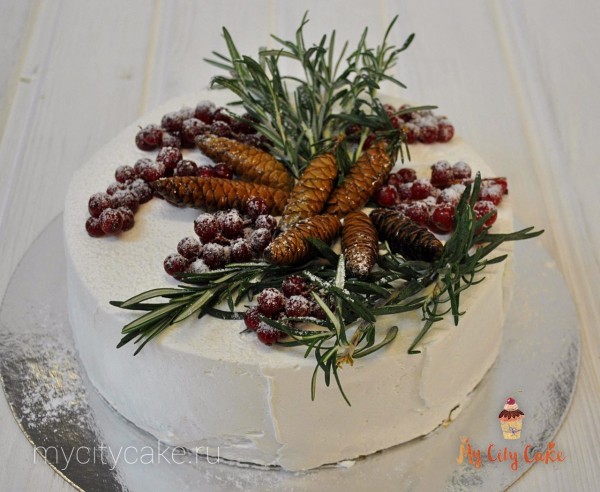 Новогодний торт с шишками торты на заказ Mycitycake