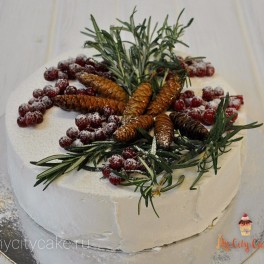 Новогодний торт с шишками на заказ в Красноярске