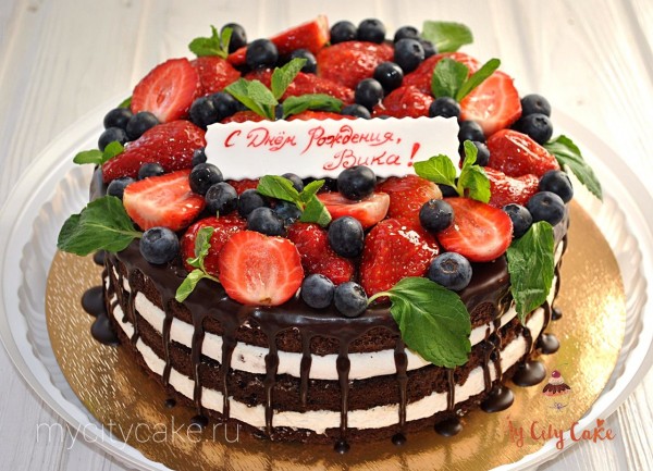 Открытый ягодный торт торты на заказ Mycitycake