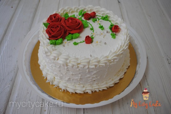 Торт с розами торты на заказ Mycitycake