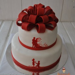 Свадебный торт с бантом на заказ в Красноярске