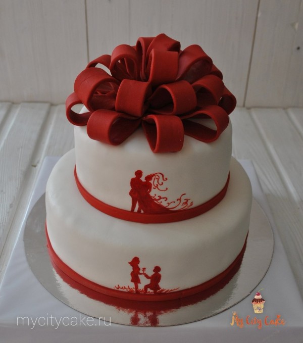 Свадебный торт с бантом торты на заказ Mycitycake