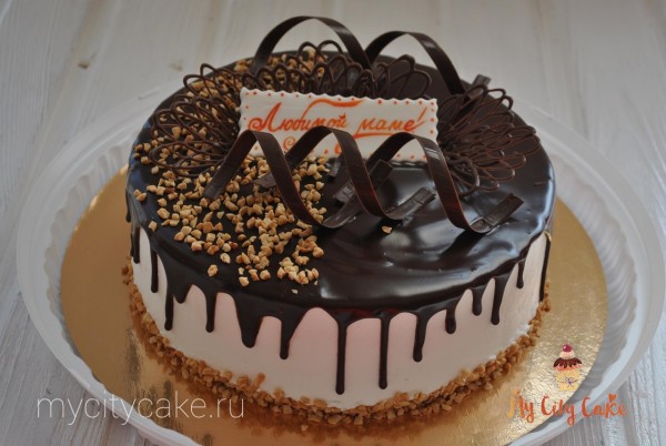 Торт с декором из шоколада торты на заказ Mycitycake
