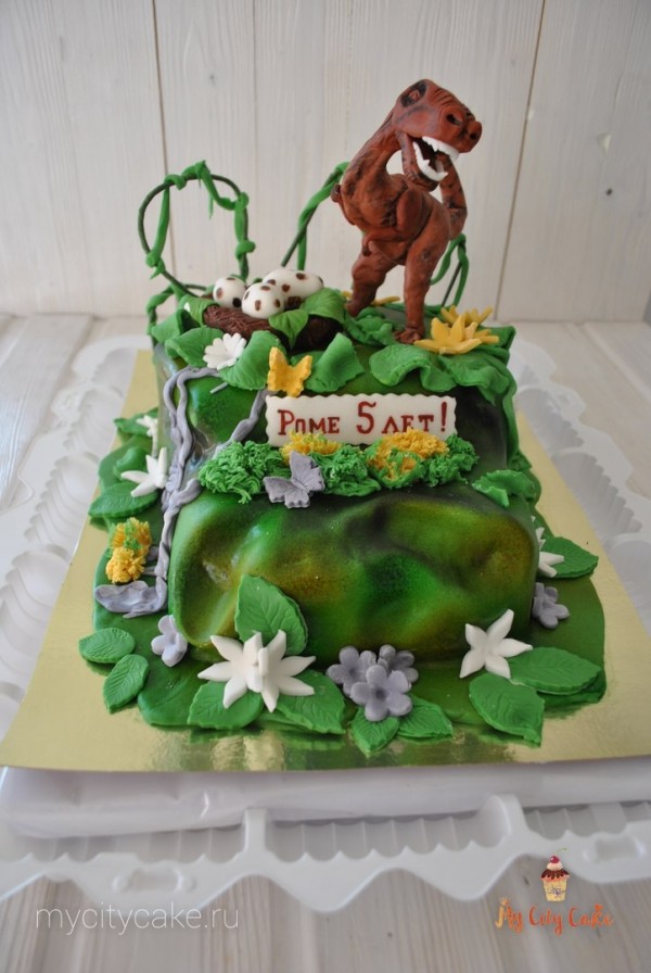 Торт с  динозавром торты на заказ Mycitycake