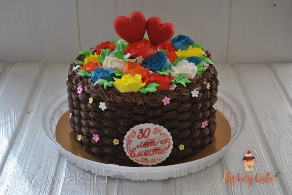 Ягодная корзинка на годовщину свадьбы торты на заказ Mycitycake