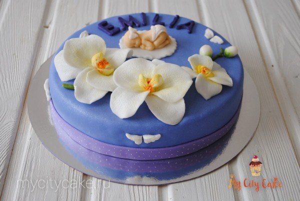 Детский торт с орхидеями торты на заказ Mycitycake