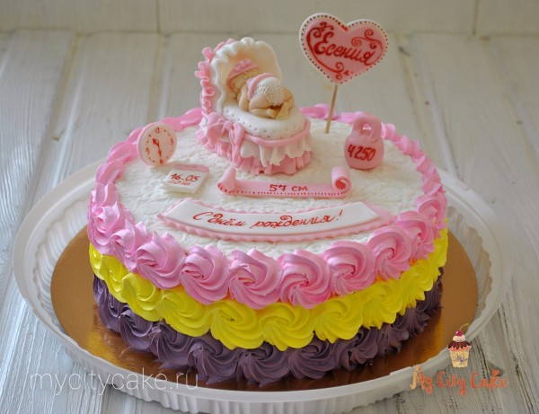 Торт на первый день рождения торты на заказ Mycitycake
