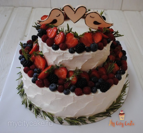 Свадебный торт с птичками торты на заказ Mycitycake