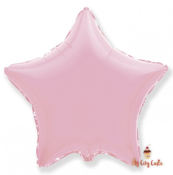 Звезда розовая  фольгированная - 150 р/шт торты на заказ Mycitycake