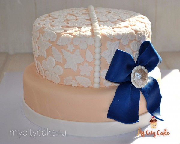 Свадебный торт с бантиком торты на заказ Mycitycake