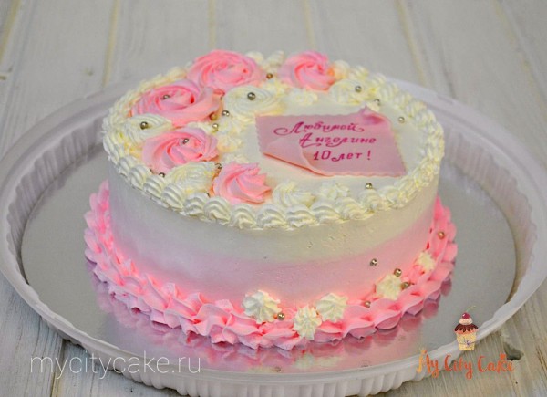 Нежный торт для девочки торты на заказ Mycitycake