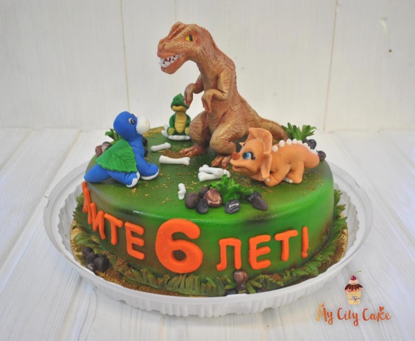Детский торт с динозаврами торты на заказ Mycitycake