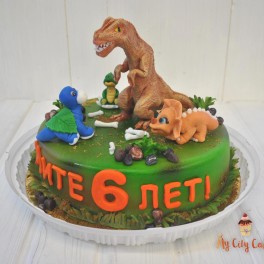 Детский торт с динозаврами на заказ в Красноярске