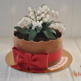 Торт в виде цветочного горшка 2 на заказ в Красноярске