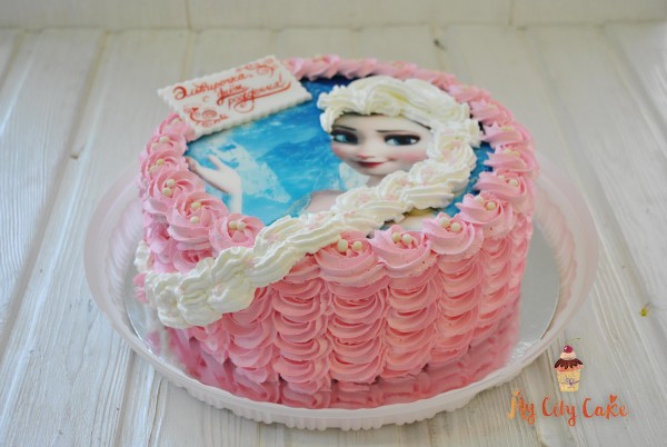Розовый торт Эльза торты на заказ Mycitycake