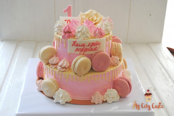 Торт для девочки на 1 год торты на заказ Mycitycake