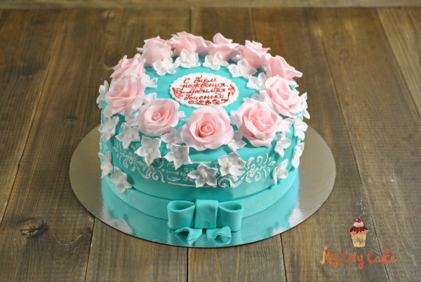 Торт с розочками торты на заказ Mycitycake