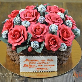 Торт в виде корзины роз на заказ в Красноярске