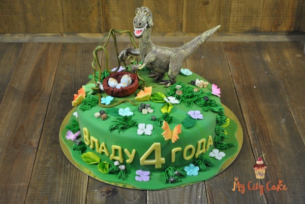 Торт с динозавром 2 торты на заказ Mycitycake