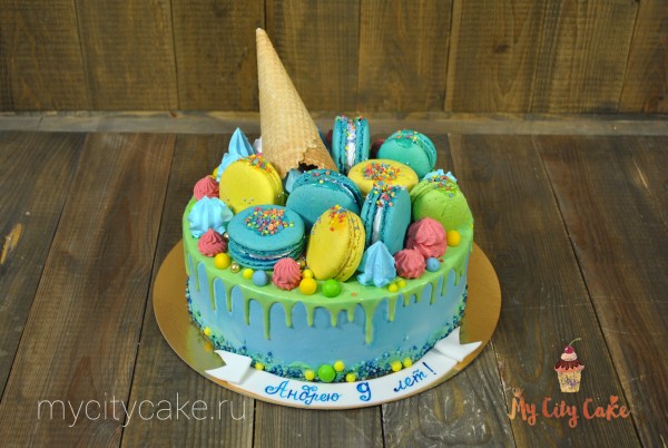 Торт с разноцветными макаронами торты на заказ Mycitycake