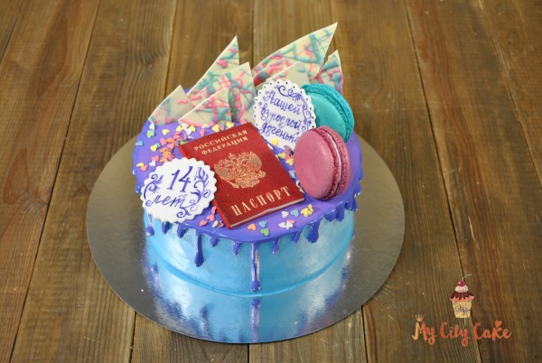Торт с паспортом для девочки торты на заказ Mycitycake