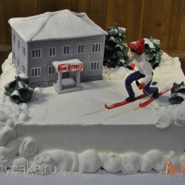 Торт с лыжником на заказ в Красноярске