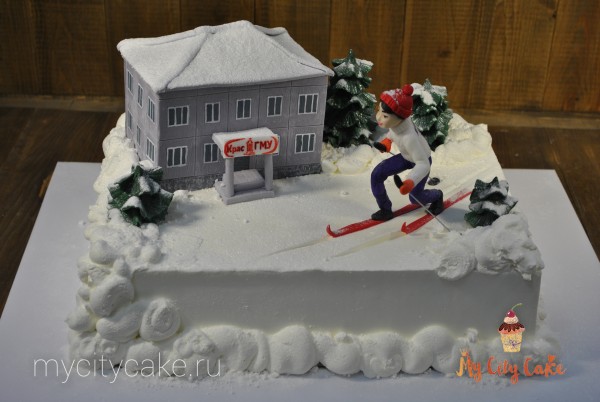 Торт с лыжником торты на заказ Mycitycake