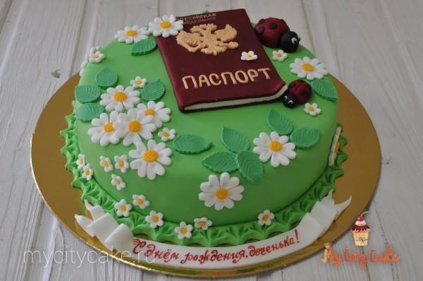 Торт с  паспортом торты на заказ Mycitycake