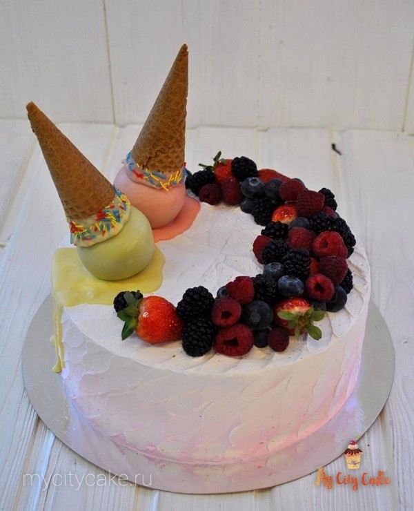Торт с рожками торты на заказ Mycitycake