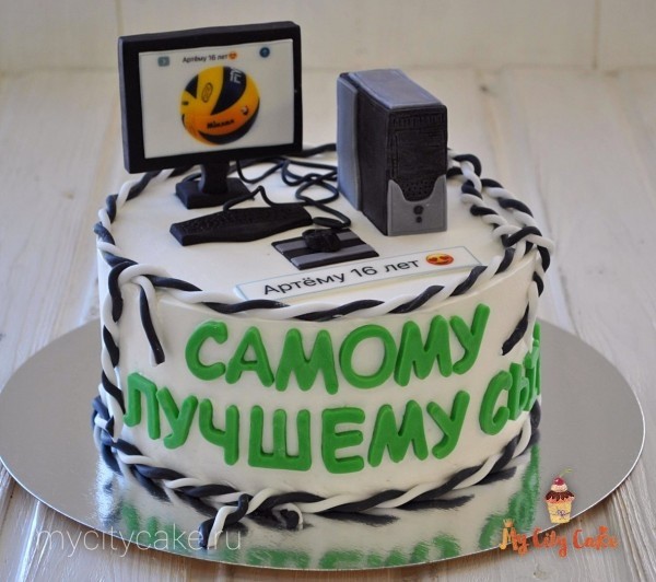 Торт для сына с компьютером торты на заказ Mycitycake