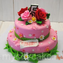 Двухъярусный торт на день рождения дочери на заказ в Красноярске