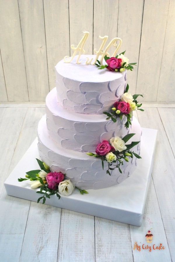 Лиловый свадебный торт торты на заказ Mycitycake