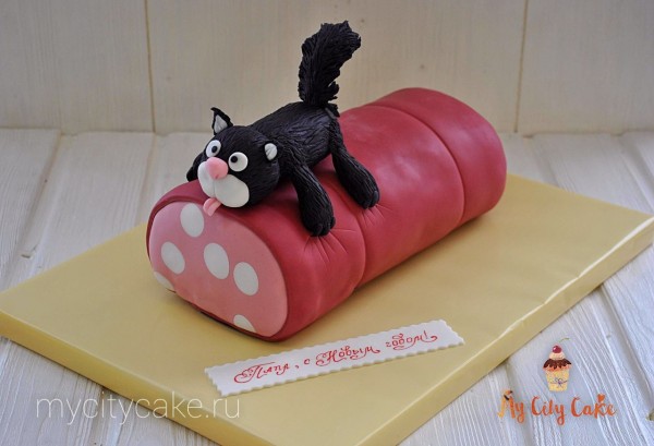 Торт кот с колбаской торты на заказ Mycitycake