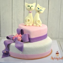 Свадебный торт с котиками на заказ в Красноярске
