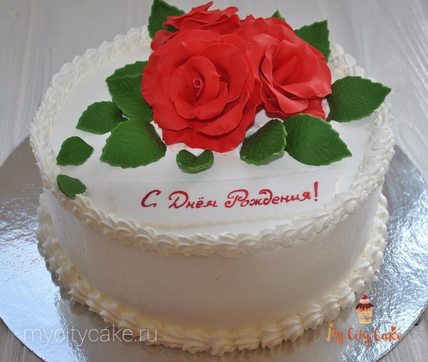 Торт с красными розами торты на заказ Mycitycake