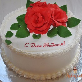 Торт с красными розами на заказ в Красноярске