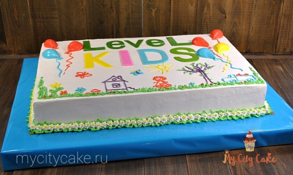 Корпоративный торт Level kids торты на заказ Mycitycake