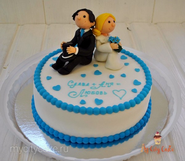 Свадебный торт с фигурками 2 торты на заказ Mycitycake