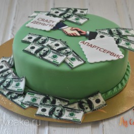 Корпоративный торт с долларами на заказ в Красноярске