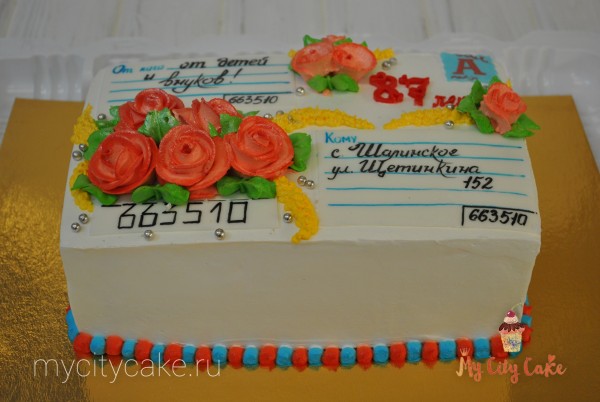 Торт в виде конверта для бабушки торты на заказ Mycitycake