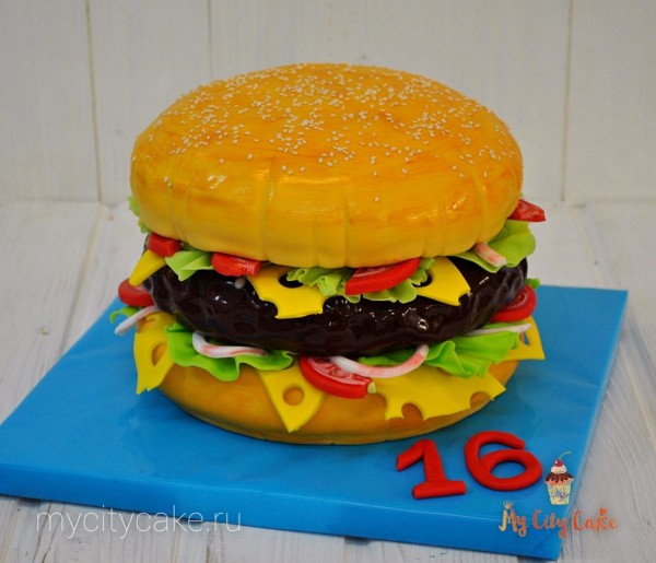 Бургер торт на 16 лет торты на заказ Mycitycake
