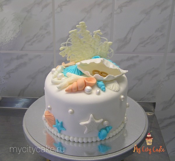 Торт с ракушками торты на заказ Mycitycake