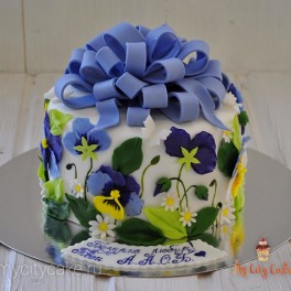Торт с бантом и цветами на заказ в Красноярске