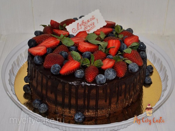 Шоколадный открытый торт торты на заказ Mycitycake