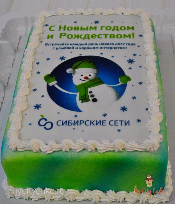 Корпоративный торт «Сибирские сети» на новый год торты на заказ Mycitycake