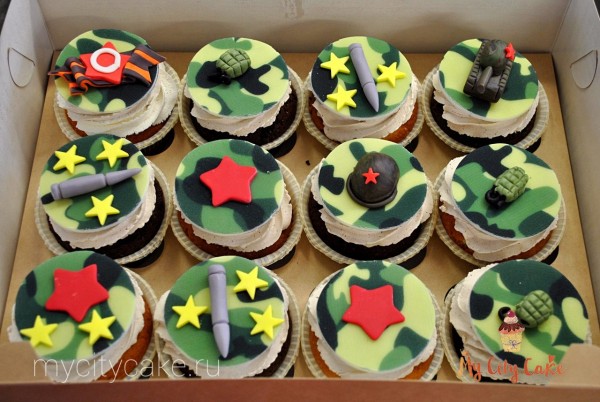 Капкейки день защитника отечества торты на заказ Mycitycake